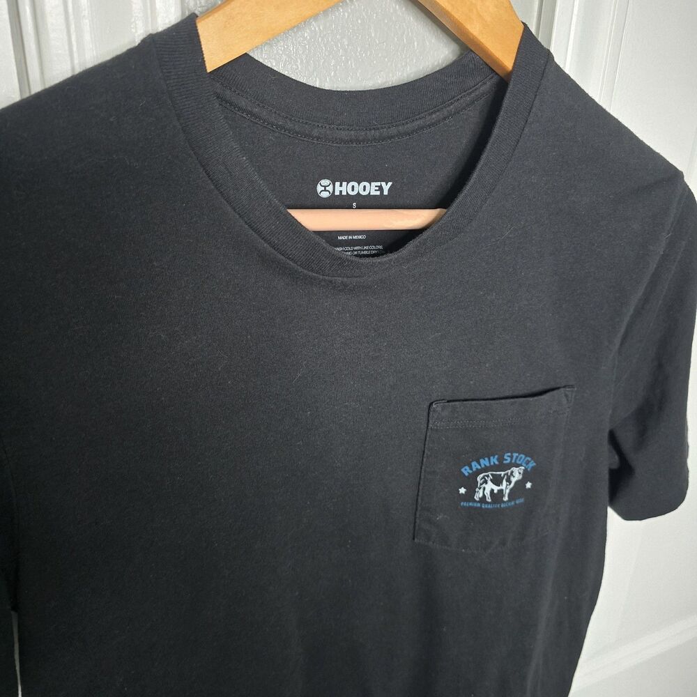 Hooey Pocket Tee Men's Small Black Rank Stock Shirt